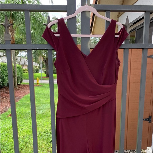 Lauren Ralph Lauren Jumpsuit Burgundy Sz 12 - Picture 2 of 11